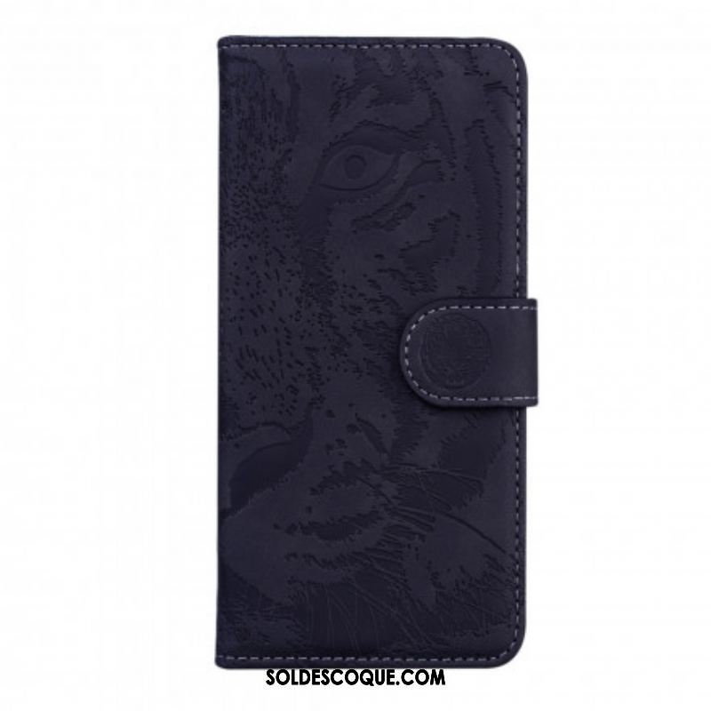 Housse Motorola Edge 20 Lite Empreinte Face de Tigre