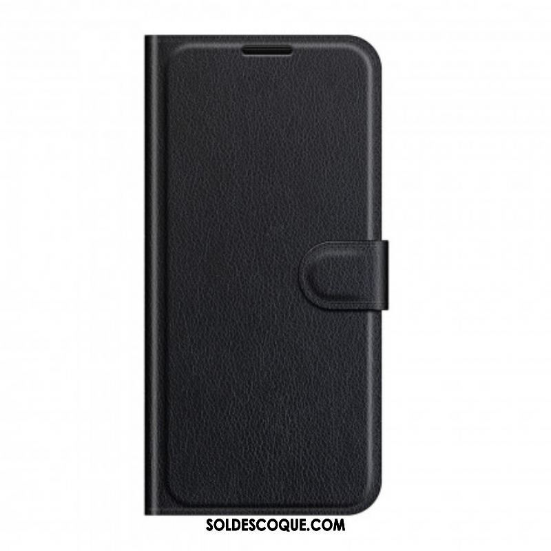 Housse Motorola Edge 20 Pro Simili Cuir Litchi Classique