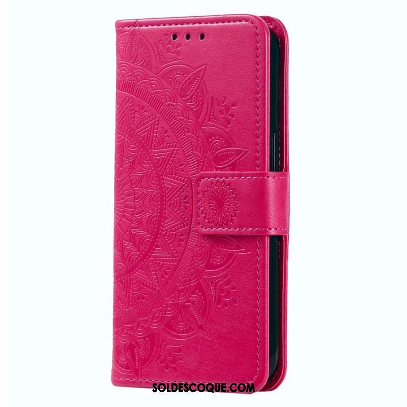 Housse Motorola Edge 40 Pro Mandala Soleil avec Lanière