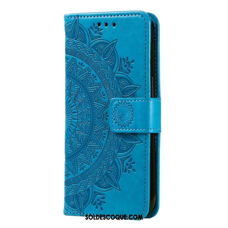 Housse Motorola Edge 40 Pro Mandala Soleil avec Lanière