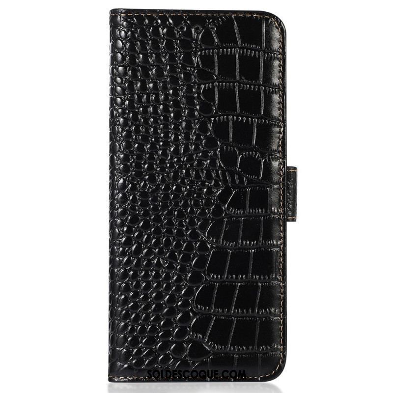 Housse Motorola Edge 40 Pro Style Crocodile RFID