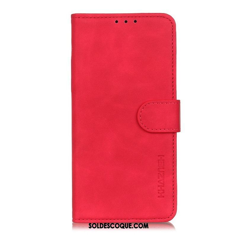 Housse OnePlus 10 Pro 5G Matte Effet Cuir Vintage KHAZNEH