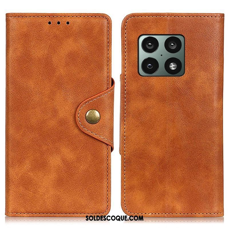 Housse OnePlus 10 Pro 5G Simili Cuir Vintage et Bouton