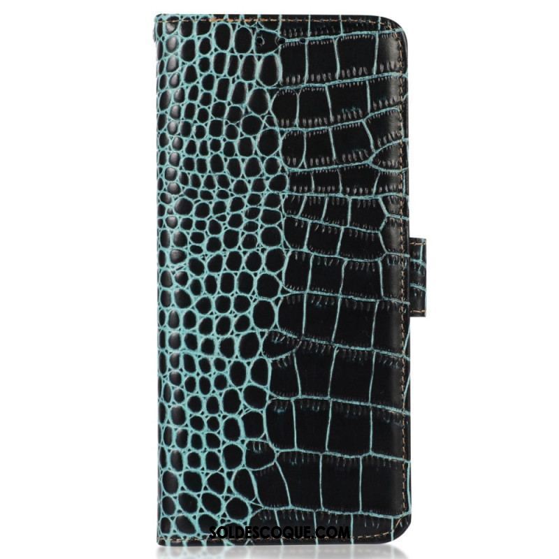 Housse OnePlus 10T 5G Style Crocodile RFID