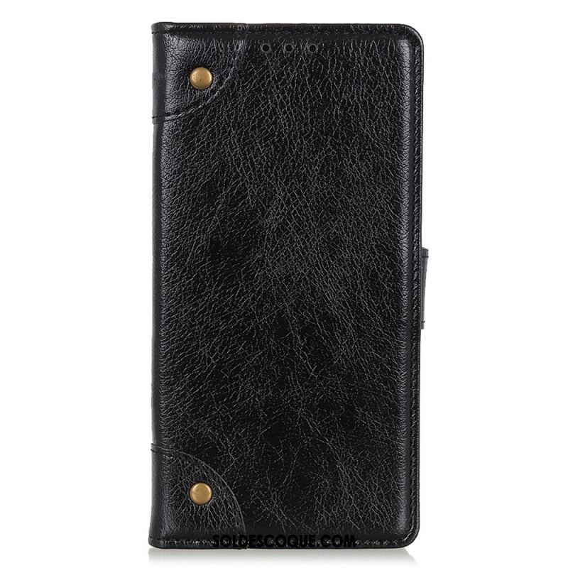 Housse OnePlus 10T 5G Style Cuir Nappa Rivets Vintage