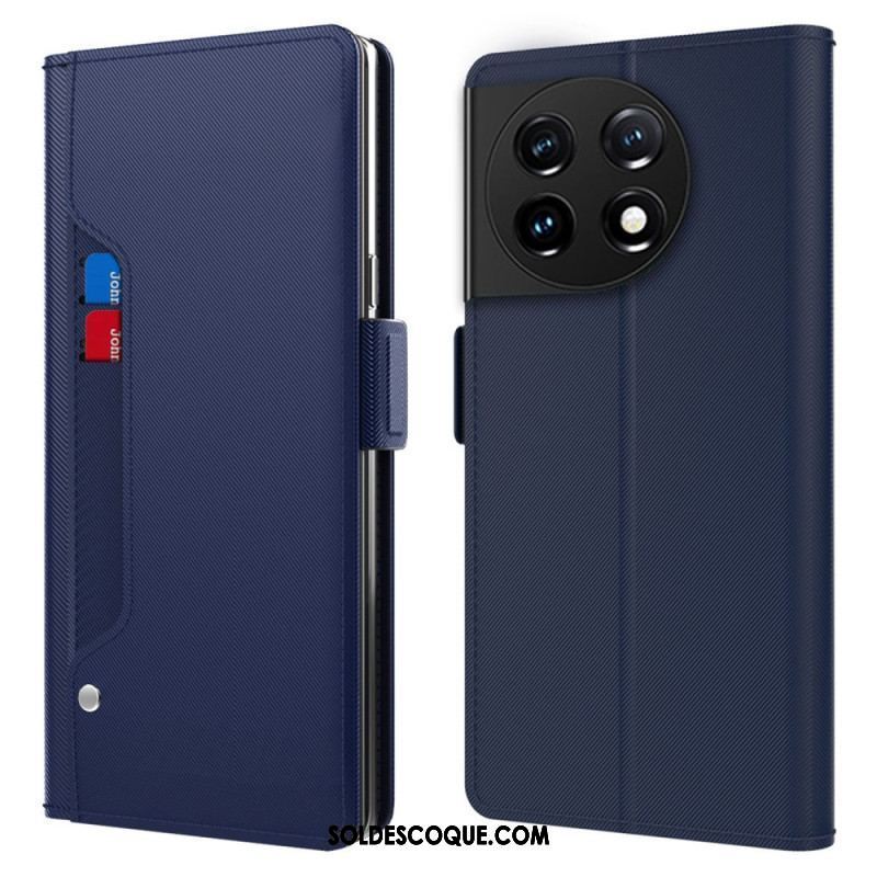 Housse OnePlus 11 5G Miroir et Porte-Cartes Amovible