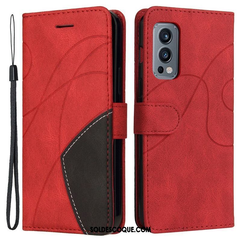 Housse OnePlus Nord 2 5G Simili Cuir Bicolore Signature