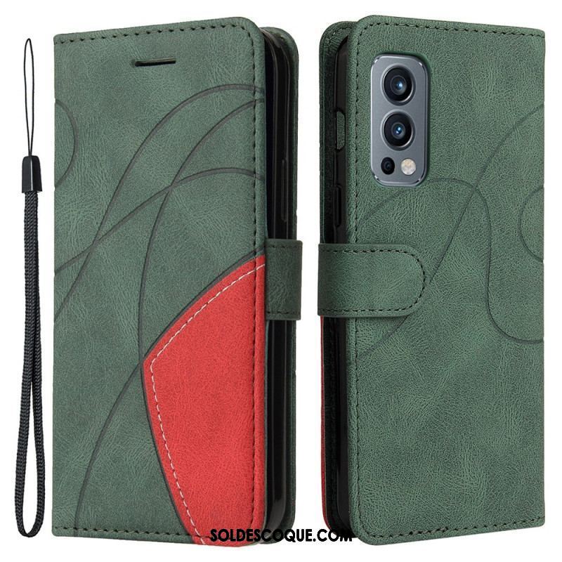 Housse OnePlus Nord 2 5G Simili Cuir Bicolore Signature