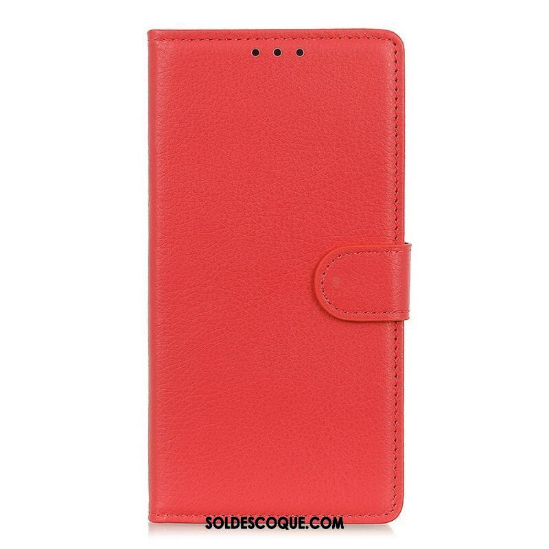 Housse OnePlus Nord 2 5G Simili Cuir Litchi