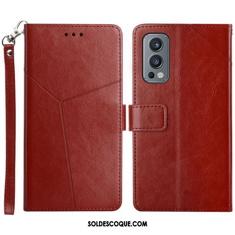 Housse OnePlus Nord 2 5G Style Cuir Géo Y Design