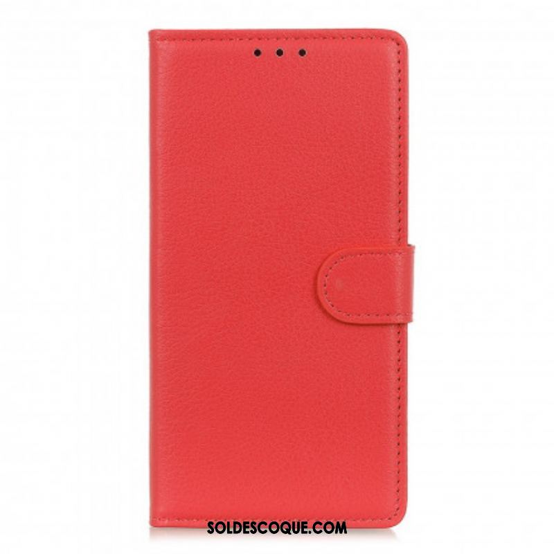 Housse Oppo A15 Simili Cuir Litchi