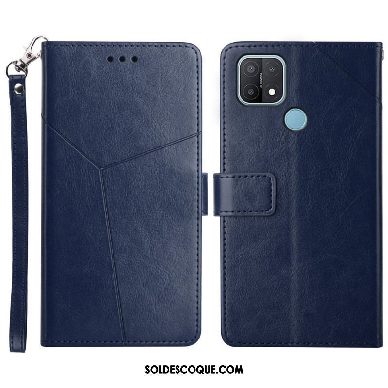 Housse Oppo A15 Style Cuir Géo Y Design