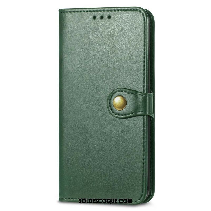 Housse Oppo A16 / A16s Simili Cuir et Fermoir Vintage