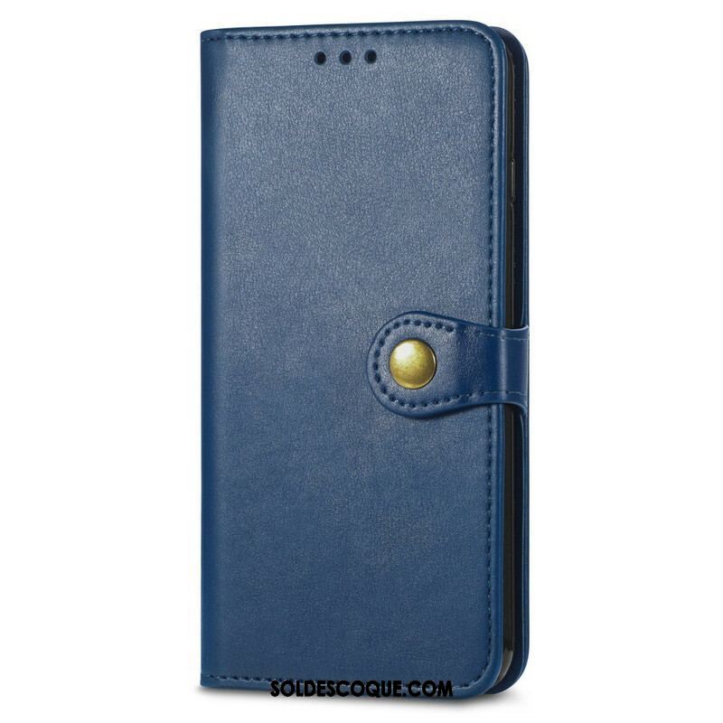 Housse Oppo A16 / A16s Simili Cuir et Fermoir Vintage