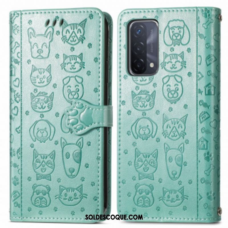 Housse Oppo A54 5G / A74 5G Animaux Animés