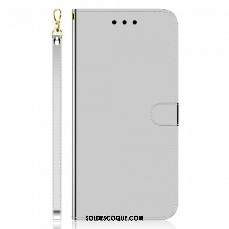 Housse Oppo A54 5G / A74 5G Simili Cuir Couverture MIroir