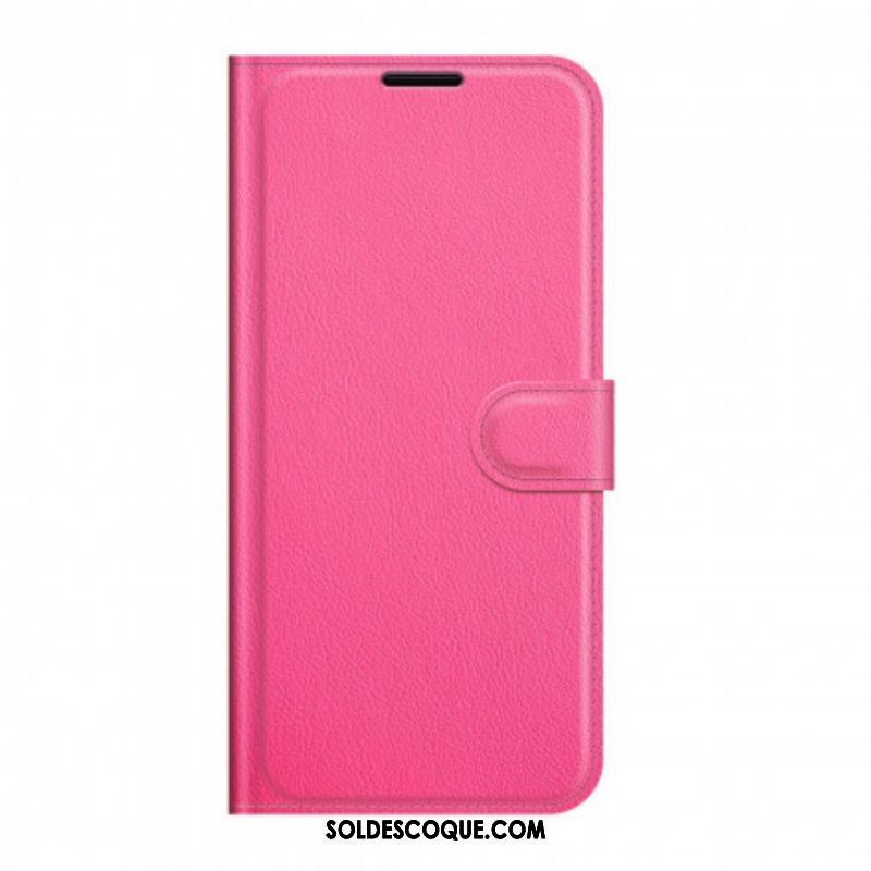 Housse Oppo A54 5G / A74 5G Simili Cuir Litchi Classique