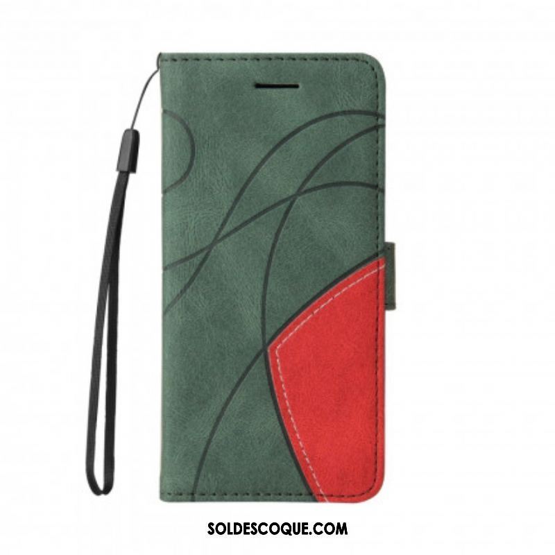 Housse Oppo A94 5G Simili Cuir Bicolore Signature