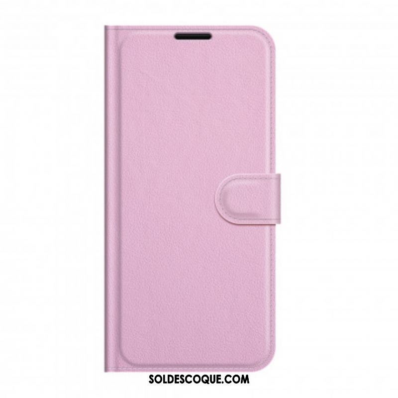 Housse Oppo A94 5G Simili Cuir Litchi Classique