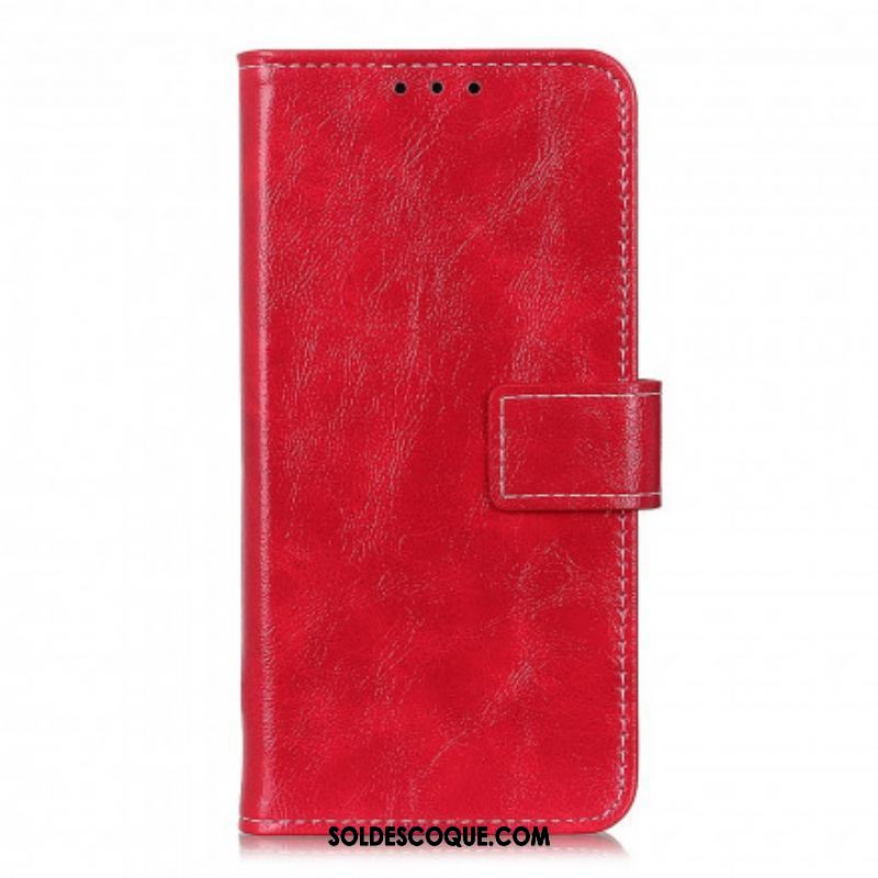 Housse Oppo Find X3 Neo Effet Cuir Coutures Apparentes
