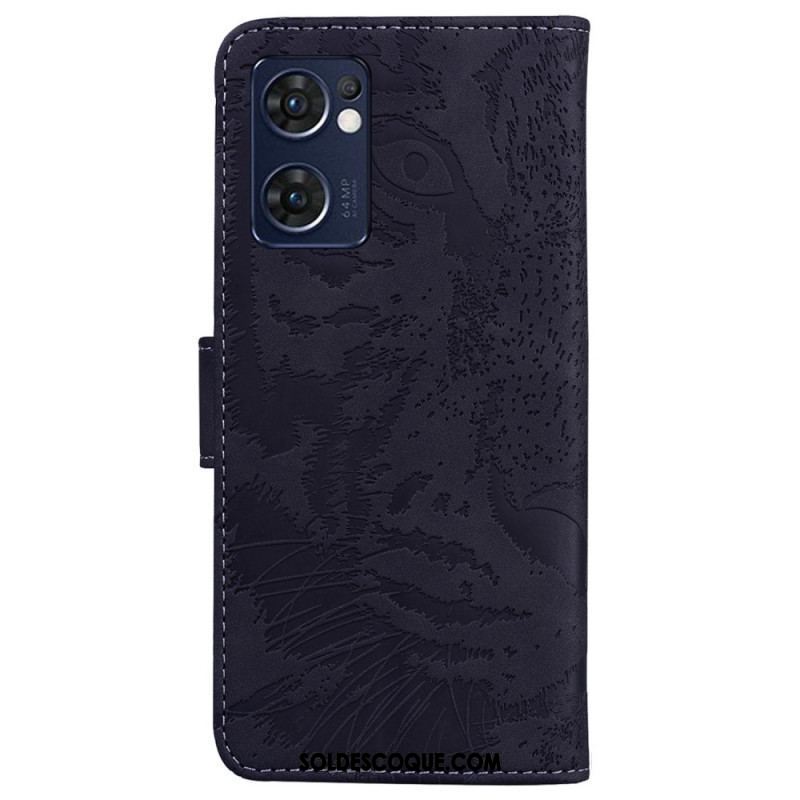 Housse Oppo Find X5 Lite Empreinte Face de Tigre