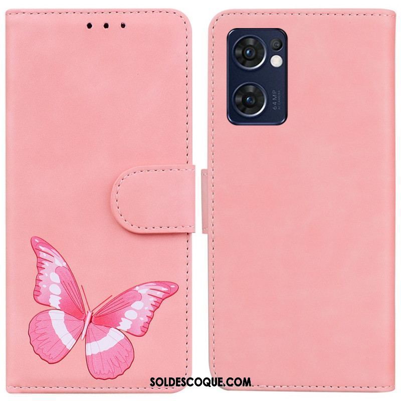 Housse Oppo Find X5 Lite Skin-Touch Papillon