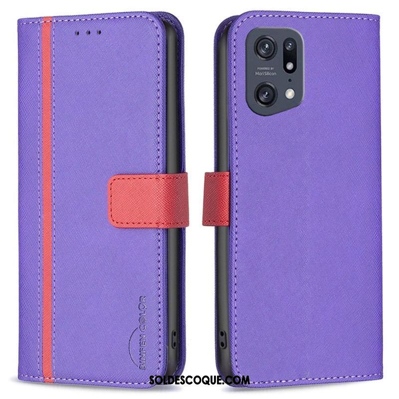 Housse Oppo Find X5 Pro Simili Cuir Tetxuré BINFEN COLOR