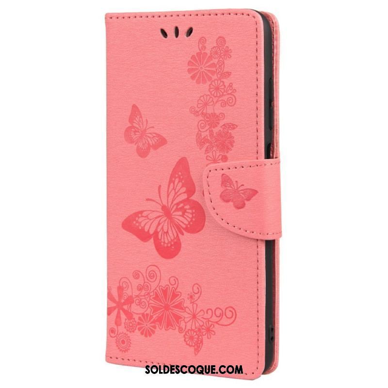 Housse Oppo Reno 6 5G Splendides Papillons à Lanière