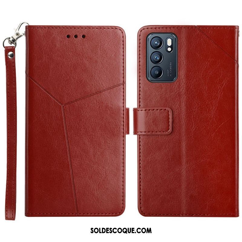 Housse Oppo Reno 6 5G Style Cuir Géo Y Design