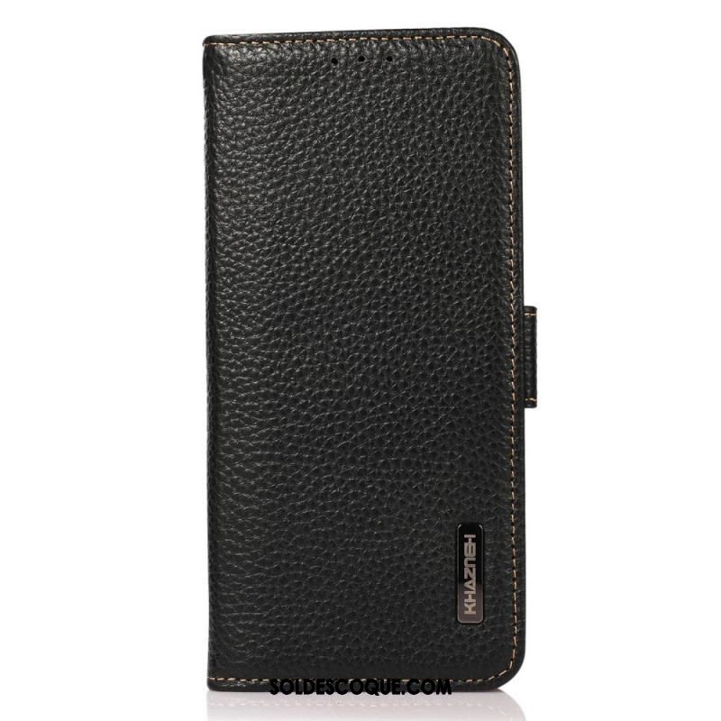 Housse Oppo Reno 7 Cuir Litchi KHAZNEH Protection RFID