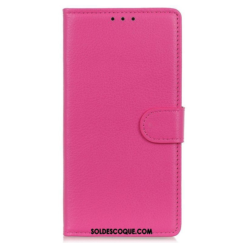 Housse Oppo Reno 7 Style Cuir Litchi Traditionnel