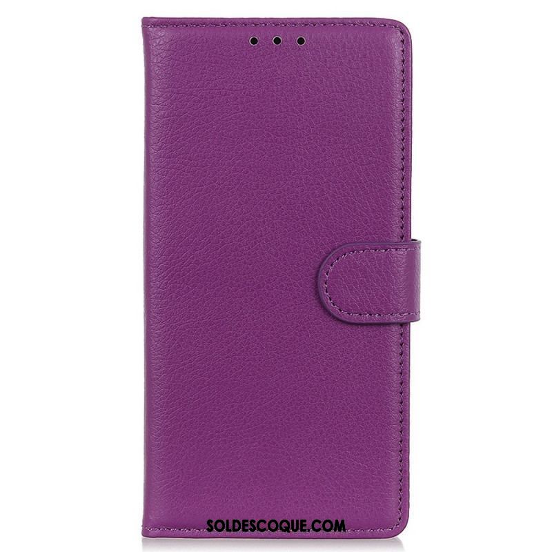 Housse Oppo Reno 7 Style Cuir Litchi Traditionnel