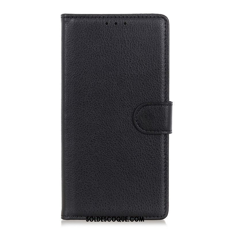 Housse Oppo Reno 8 Lite Style Cuir Litchi Traditionnel