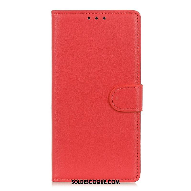 Housse Oppo Reno 8 Lite Style Cuir Litchi Traditionnel