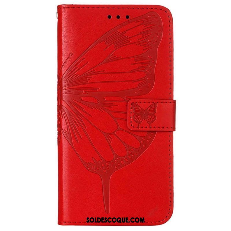 Housse Oppo Reno 8 Pro Papillon Baroque à Lanière