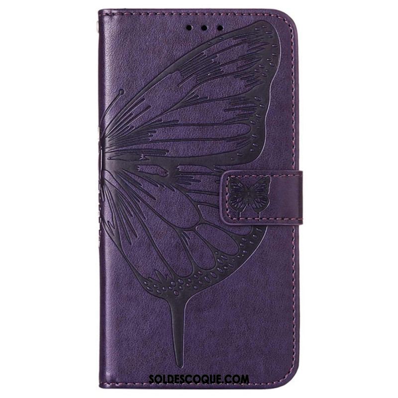 Housse Oppo Reno 8 Pro Papillon Baroque à Lanière