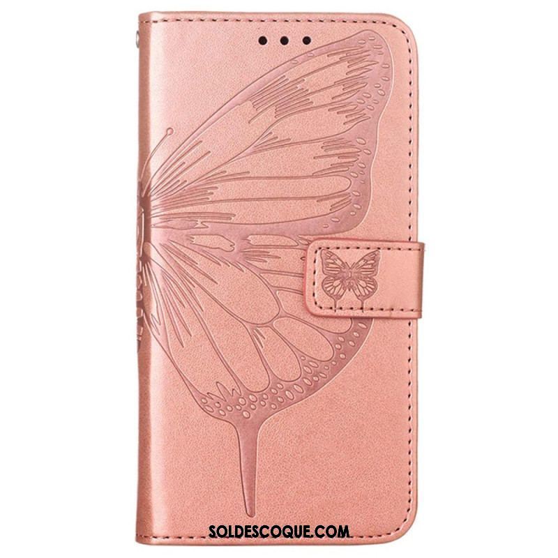 Housse Oppo Reno 8 Pro Papillon Baroque à Lanière