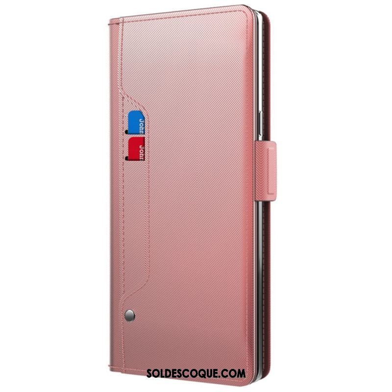 Housse Poco X5 5G/Poco X5 5G Miroir et Porte-Cartes Amovible