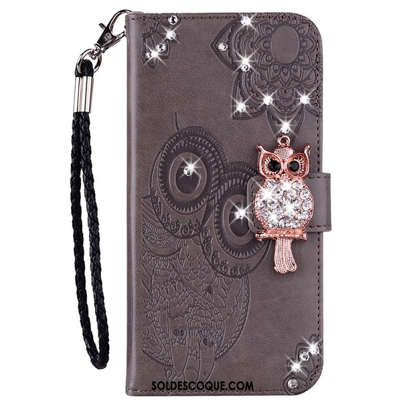 Housse Samsung Galaxy A13 5G / A04s Hibou Mandala et Breloque