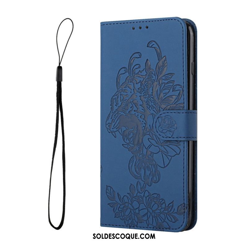 Housse Samsung Galaxy A13 5G / A04s Tigre Baroque à Lanière