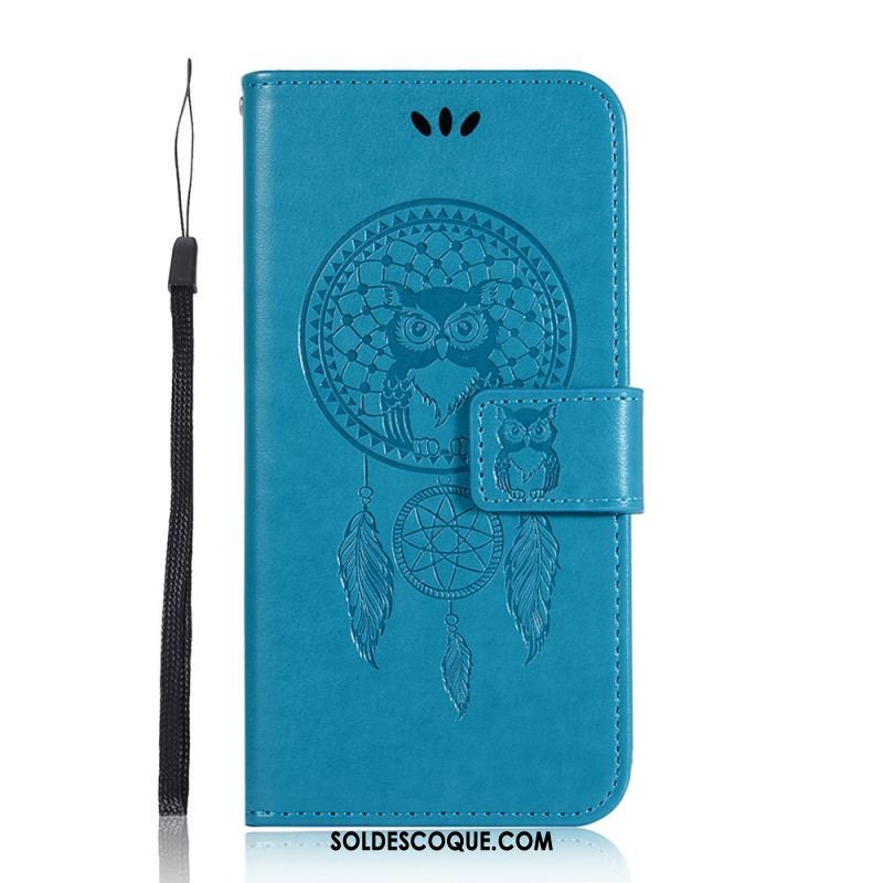 Housse Samsung Galaxy A13 5G / A04s effet cuir Attrape Rêves Hibou