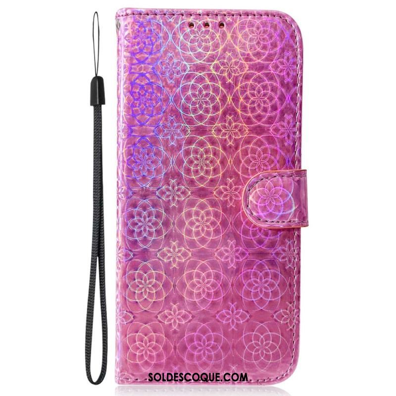 Housse Samsung Galaxy A13 Fleurs Psychédéliques à Lanière