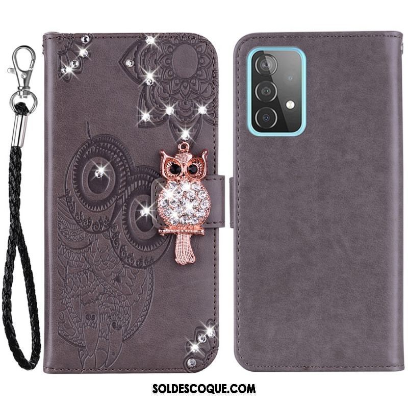 Housse Samsung Galaxy A53 5G Hibou Mandala et Breloque