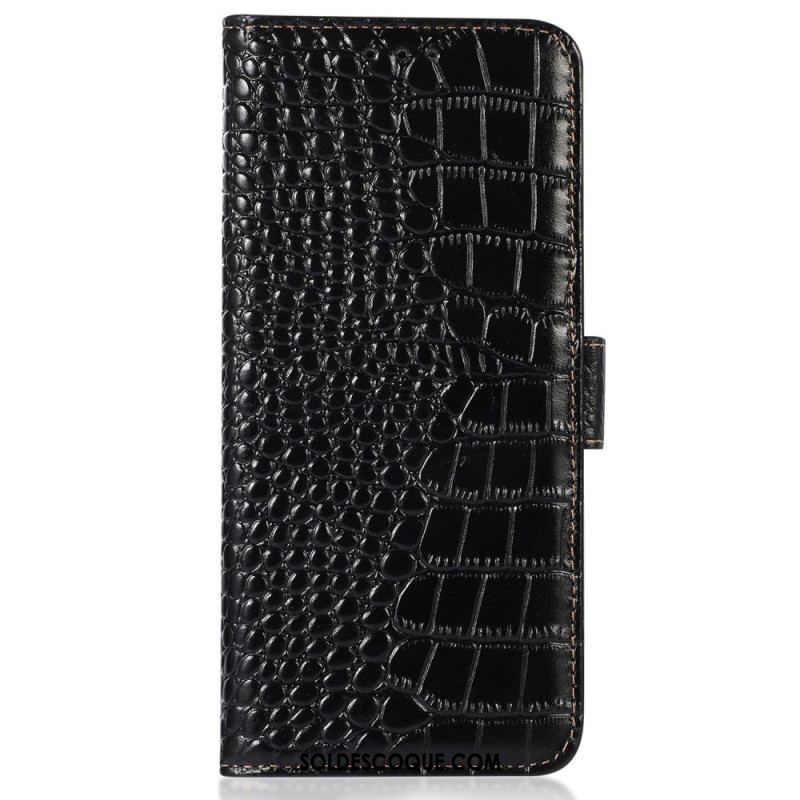 Housse Samsung Galaxy M13 Style Crocodile RFID