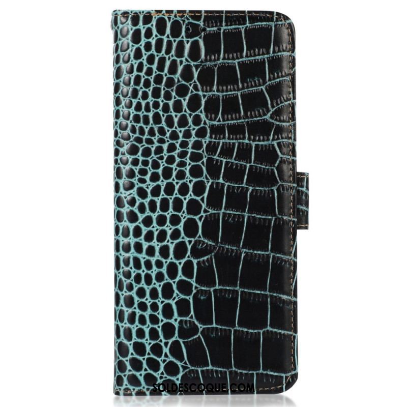 Housse Samsung Galaxy M13 Style Crocodile RFID