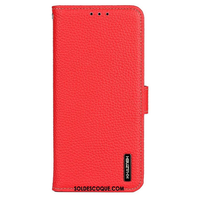 Housse Samsung Galaxy M23 5G Cuir Litchi Véritable KHAZNEH