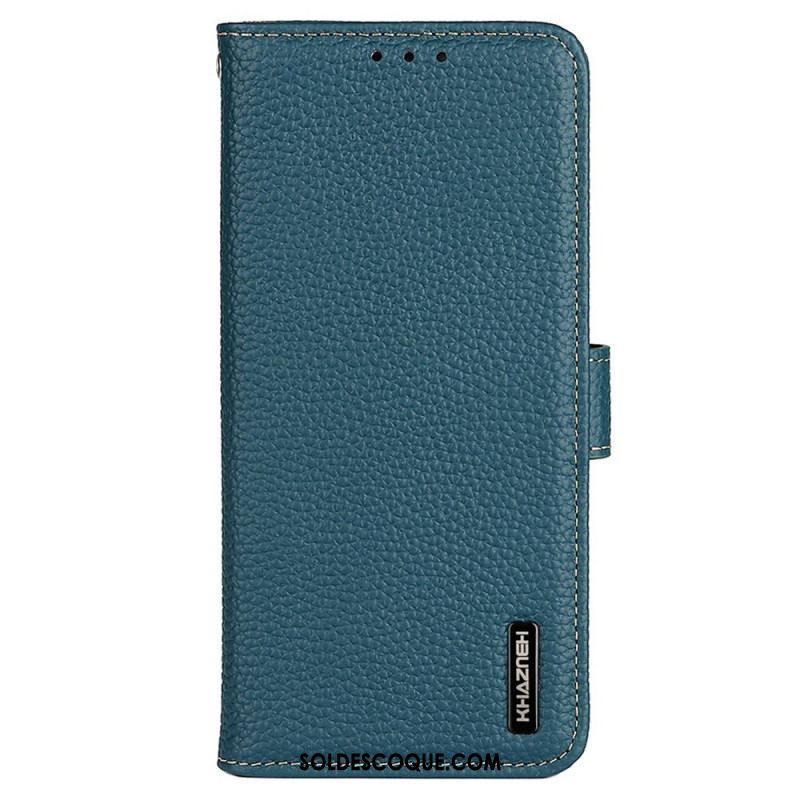 Housse Samsung Galaxy M23 5G Cuir Litchi Véritable KHAZNEH