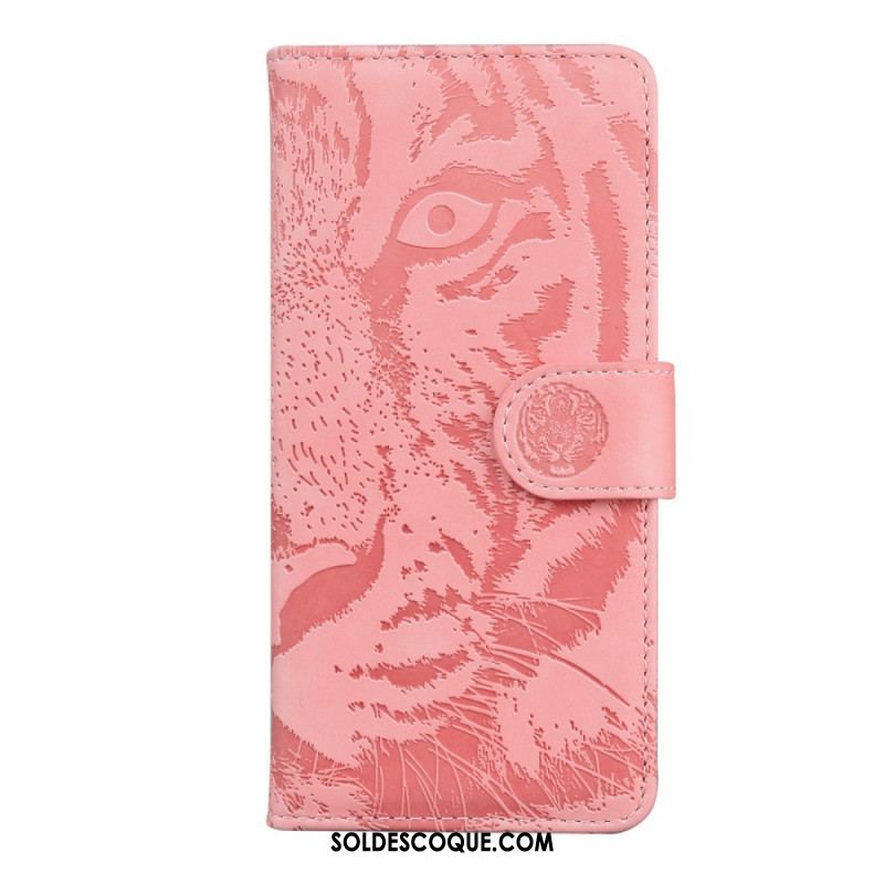 Housse Samsung Galaxy M32 Empreinte Face de Tigre