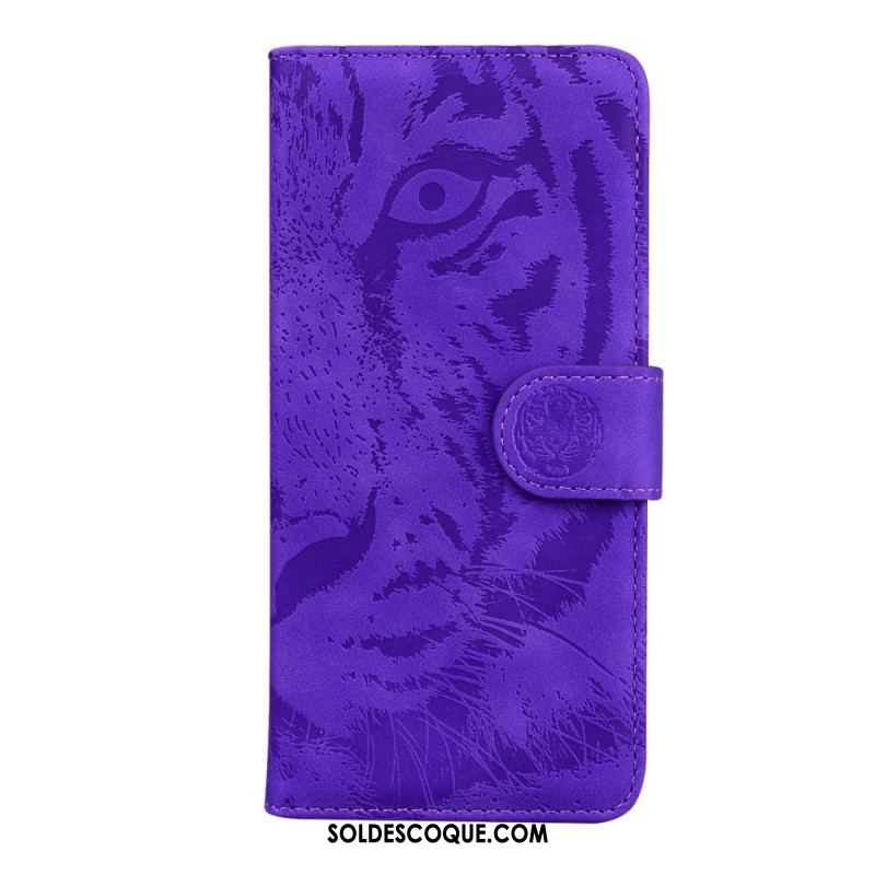 Housse Samsung Galaxy M32 Empreinte Face de Tigre