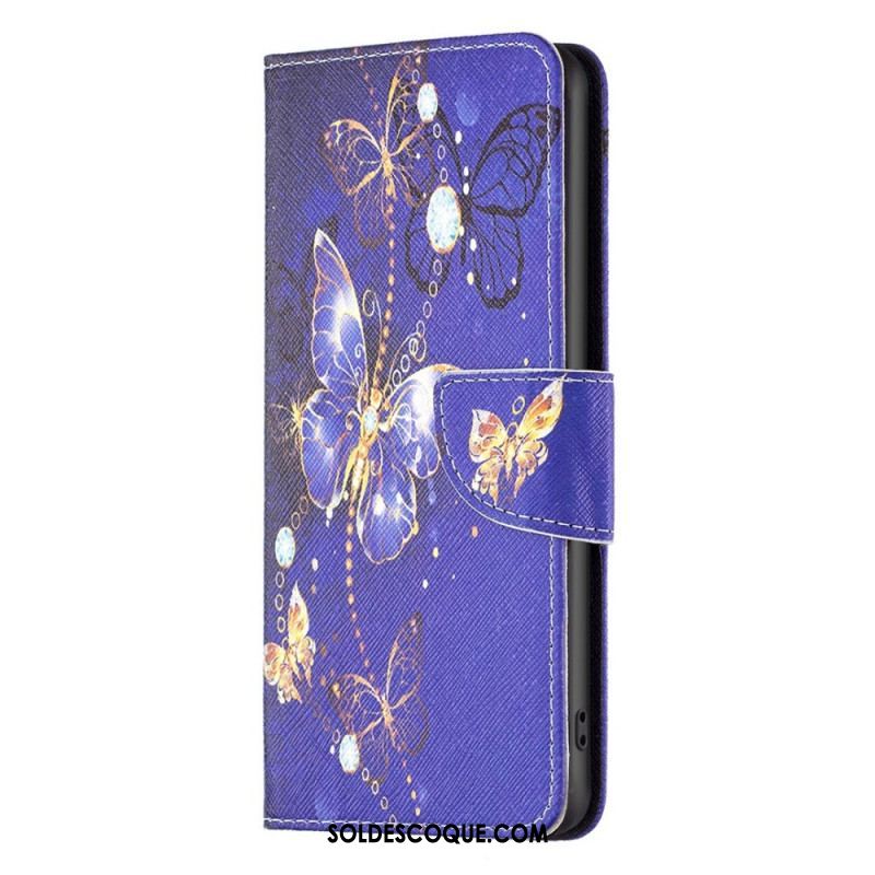 Housse Samsung Galaxy M53 5G Papillons Dorés